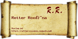 Retter Roxána névjegykártya